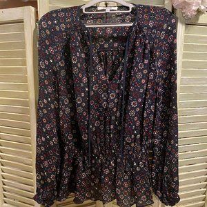 DEREK LAM 10 CROSBY Silk Blouse in Floral Print